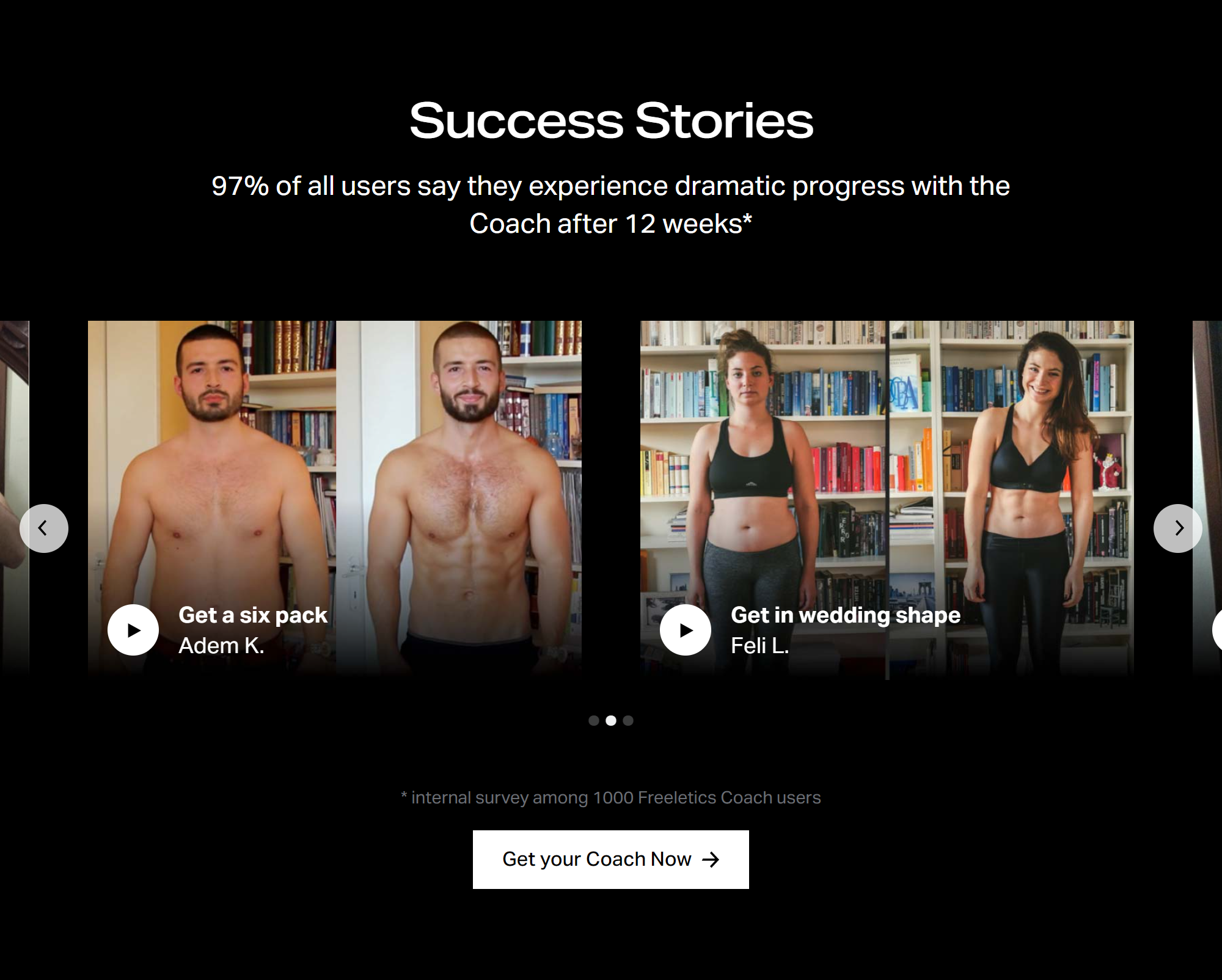 Freeletics' video testimonials